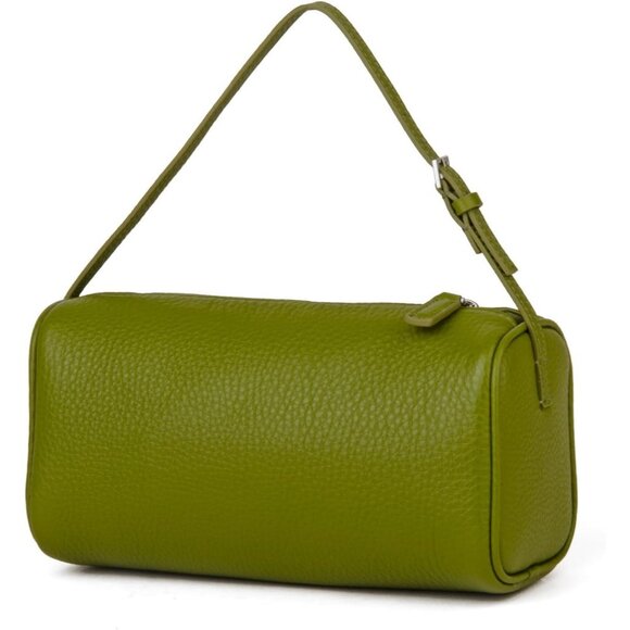 ⚡Women Olive Green Lychee Pattern Full Grained Leather Crossbody Strap Bag - Picture 1 of 5